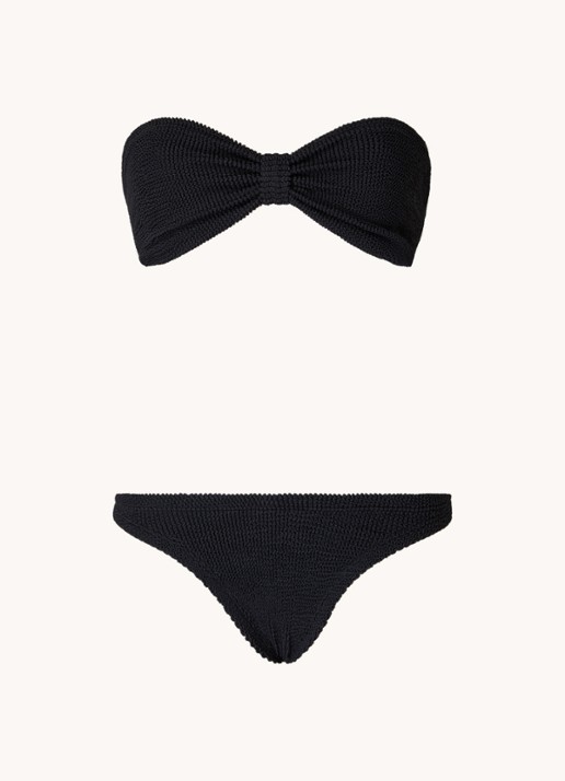 Hunza G Jean bikiniset met structuur - voorkant zwart