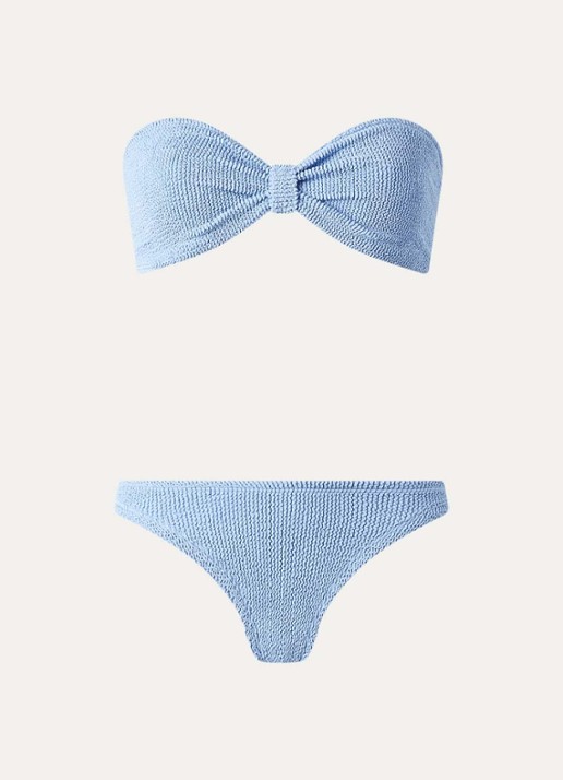 Hunza G Jean bikiniset met structuur - voorkant 4 blauwgrijs