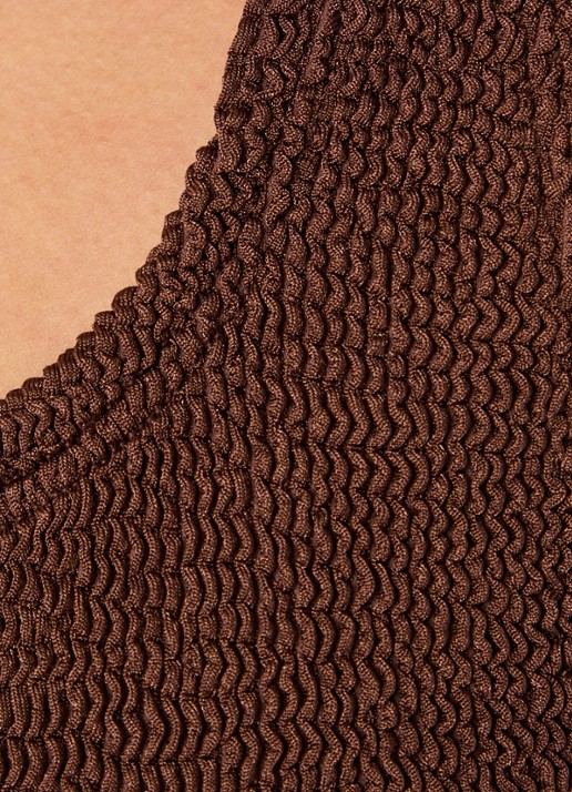 Hunza G Sandy badpak met structuur en rugdecolleté - detail 5 chocoladebruin