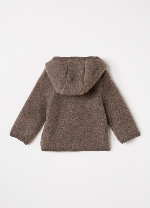 Huttelihut Jack van merino wol met capuchon - achterkant bruin