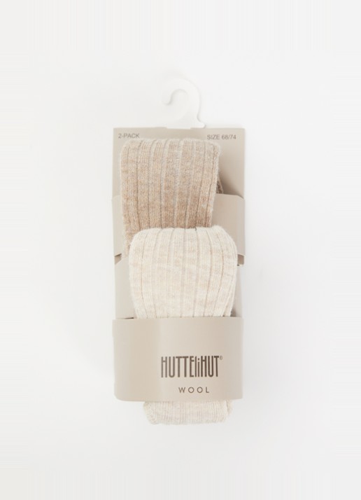 Huttelihut Ribgebreide maillot in wolblend in 2-pack