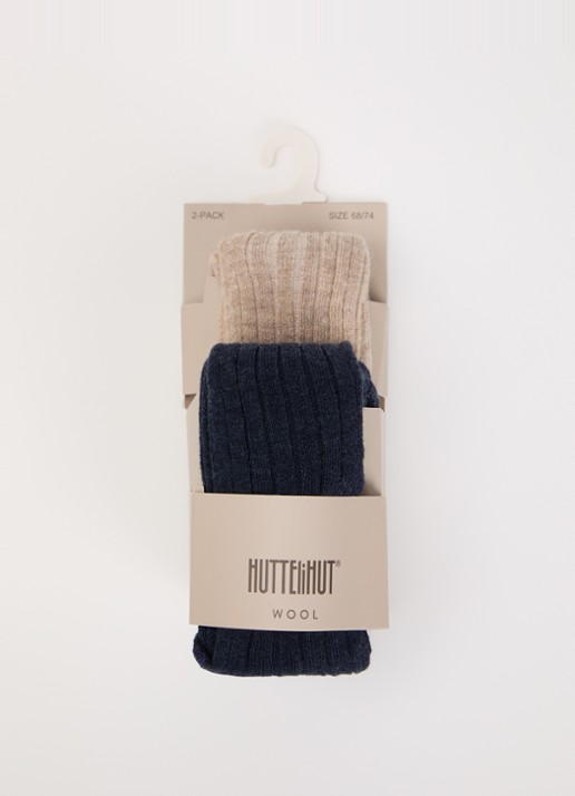Huttelihut Ribgebreide maillot in wolblend in 2-pack