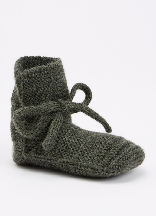 Hvid Babyslofjes van merino wol