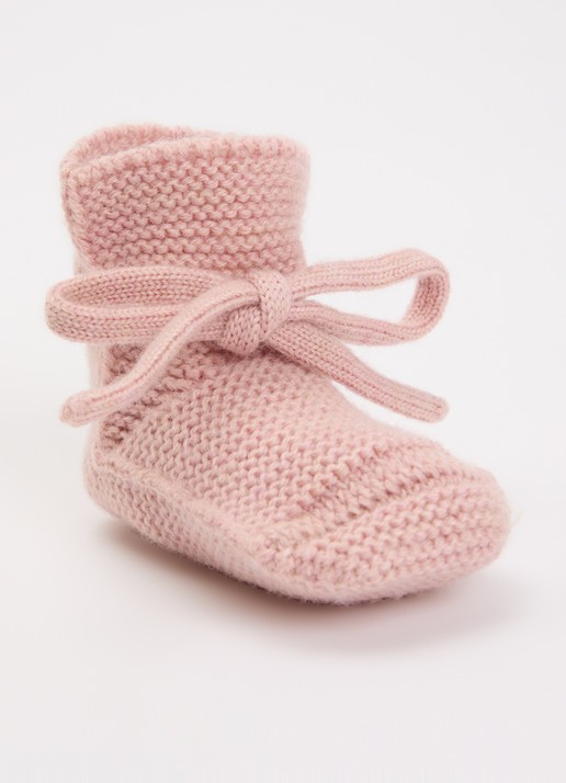Hvid Babyslofjes van merino wol