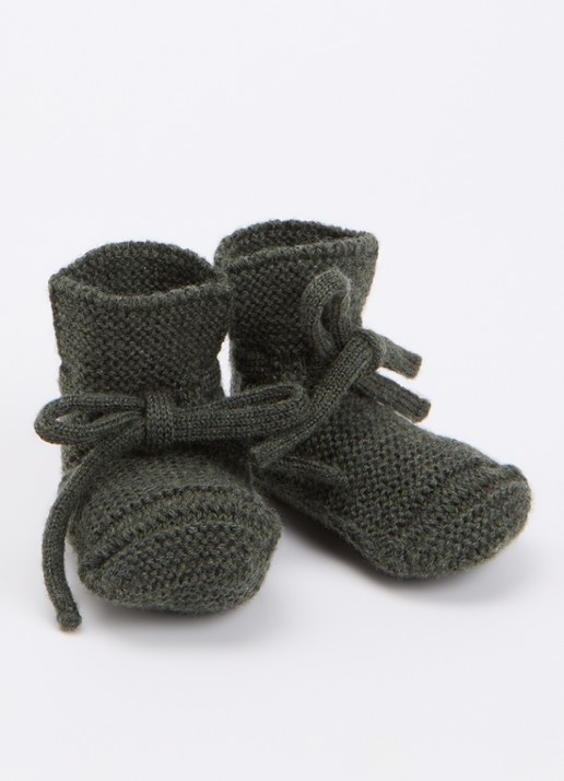 Hvid Babyslofjes van merino wol