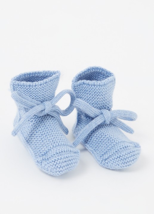 Hvid Babyslofjes van merino wol