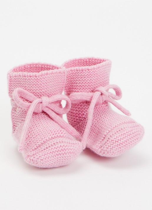 Hvid Booties babyslofjes met strikdetail