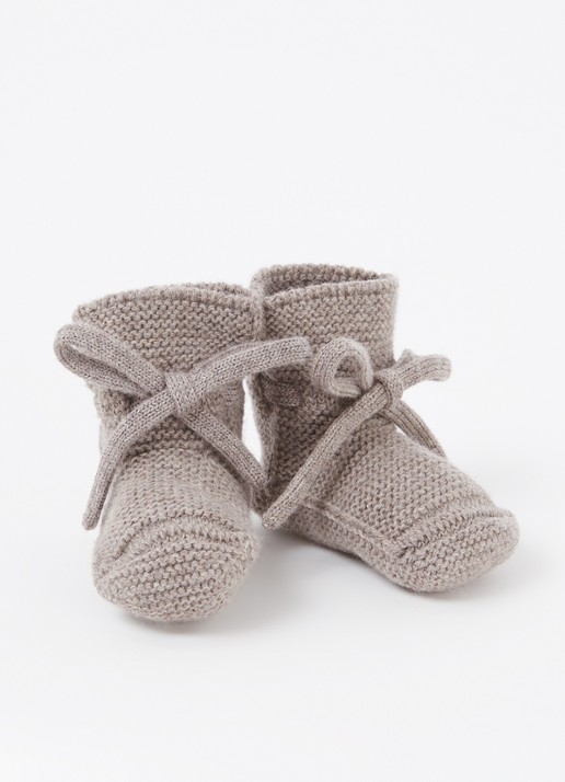 Hvid Booties gebreide babyslofjes van wol