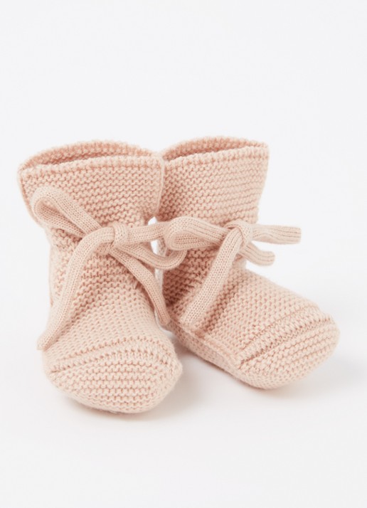 Hvid Booties gebreide babyslofjes van wol
