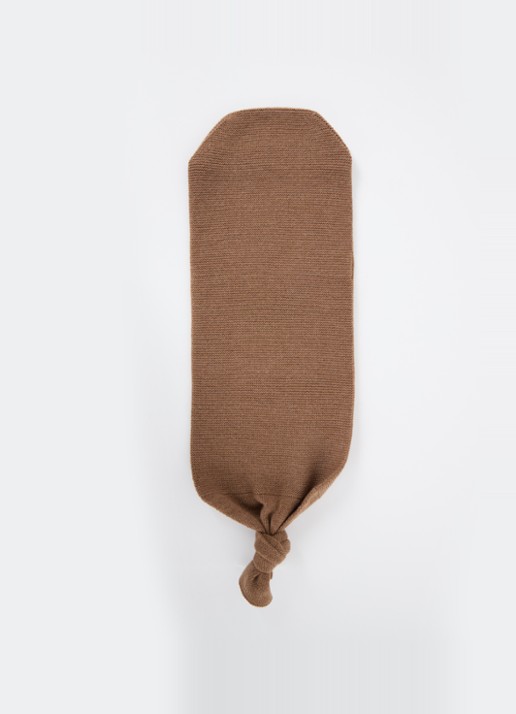 Hvid Cocoon van merino wol - detail 3 bruin