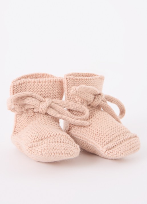 Hvid Gebreide babyslofjes van wol