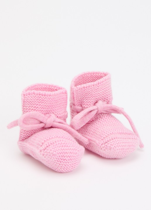 Hvid Original Booties babyslofje met strikdetail