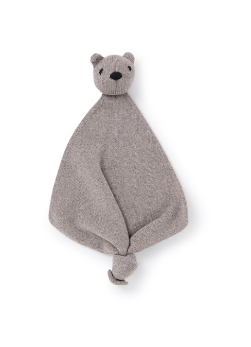 Hvid Teddy Tokki knuffeldoekje van merino wol 35 cm