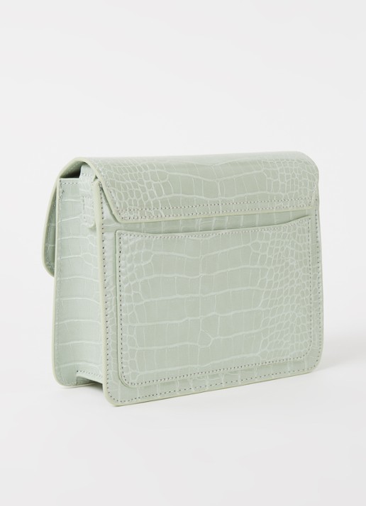 HVISK Cayman crossbodytas met crocostructuur - achterkant 4 lindegroen