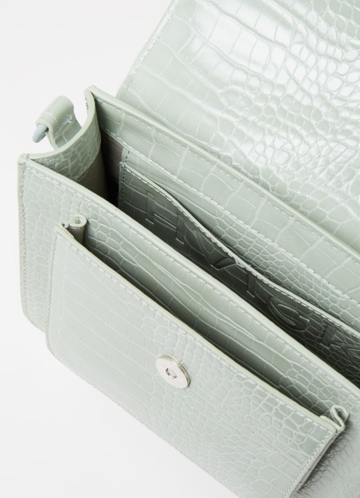 HVISK Cayman crossbodytas met crocostructuur - detail lindegroen