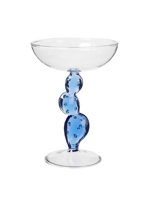 Ichendorf Milano Cactus Blue champagneglas 30 cl - voorkant blauw