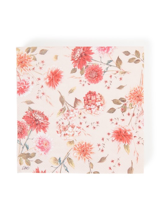 Ihr Ideal Home Autumn Bouquet servet 33 x 33 cm set van 20 - voorkant beige