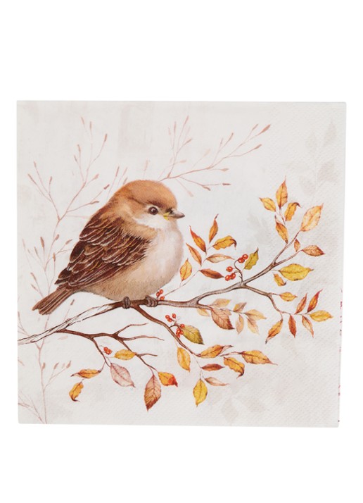 Ihr Ideal Home Autumn Melody servet 33 x 33 cm set van 20 - voorkant beige