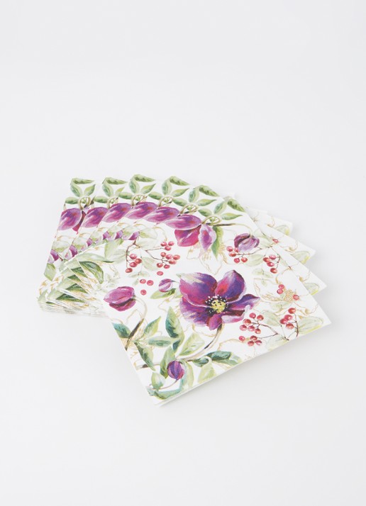 Ihr Ideal Home Rose Noel servetten 33 x 33 cm - voorkant 2 groen