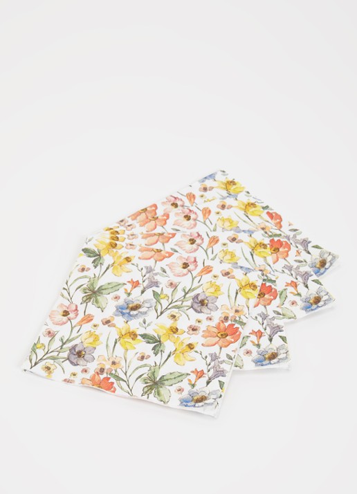 Ihr Ideal Home Soft Flowers servetten 25 x 25 cm - voorkant 2 multicolor