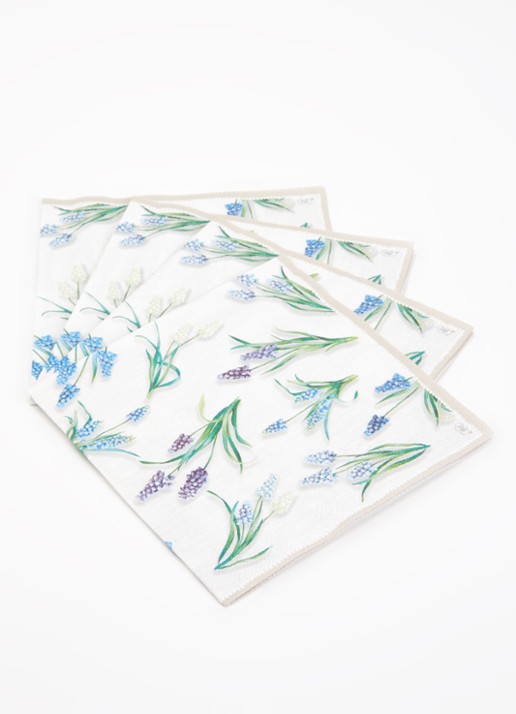Ihr Ideal Home Spring Muscari servetten 33 x 33 cm  - voorkant 2 blauw