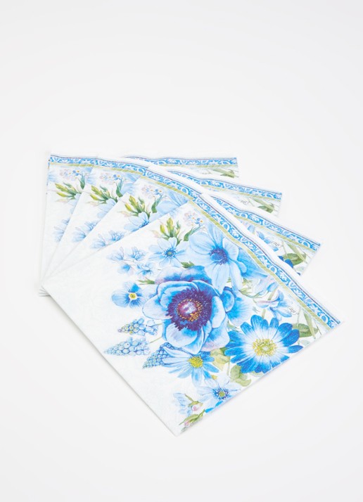 Ihr Ideal Home Springtime Blues servetten 33 x 33 cm  - voorkant 2 blauw