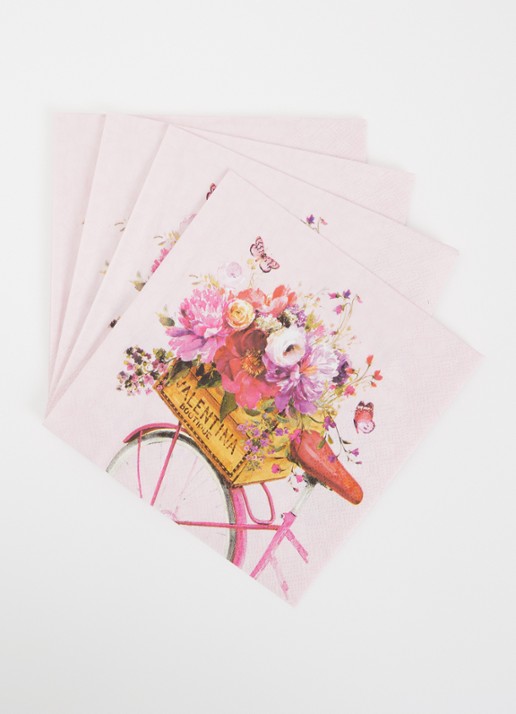 Ihr Ideal Home Velo Rose servet 33 x 33 cm set van 20 - voorkant 2 roze