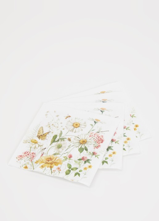 Ihr Ideal Home Wildflower and Butterfly servetten 25 x 25 cm - voorkant 2 multicolor