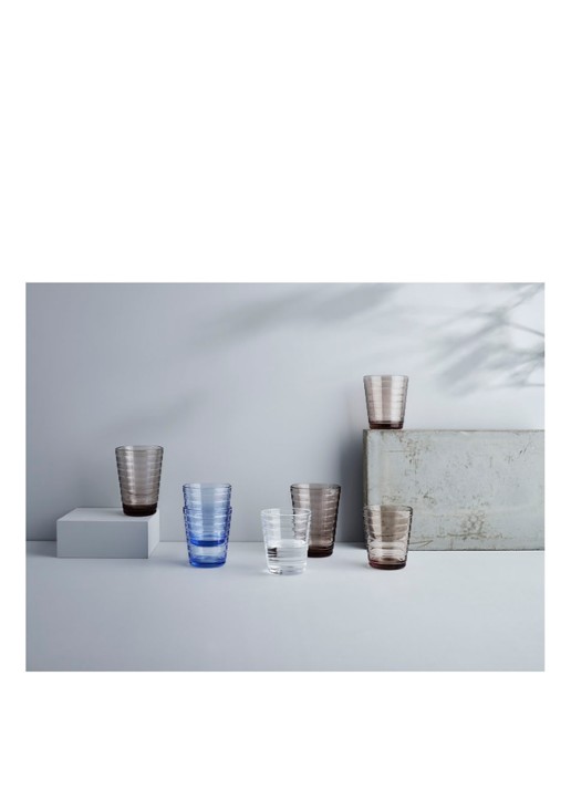 Iittala Aino Aalto drinkglas 22 cl set van 2 - voorkant 2 blauw