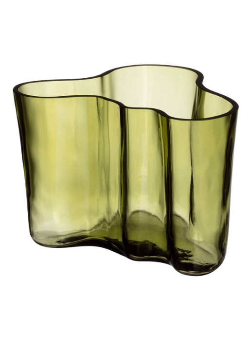 Iittala Alvar Aalto vaas 14 cm - voorkant mosgroen