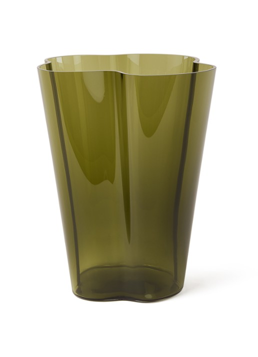 Iittala Alvar Aalto vaas 27 cm - voorkant mosgroen