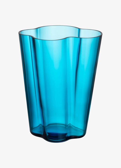 Iittala Alvar Aalto vaas 27 cm - voorkant blauw