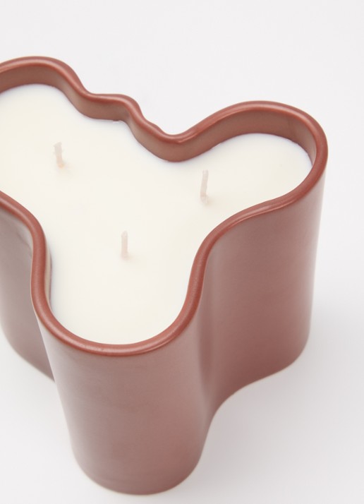 Iittala Alvar Aalto Vuur geurkaars 1048 gram - detail steenrood