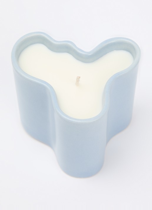 Iittala Alvar Aalto Water geurkaars 405 gram - voorkant 2 lichtblauw
