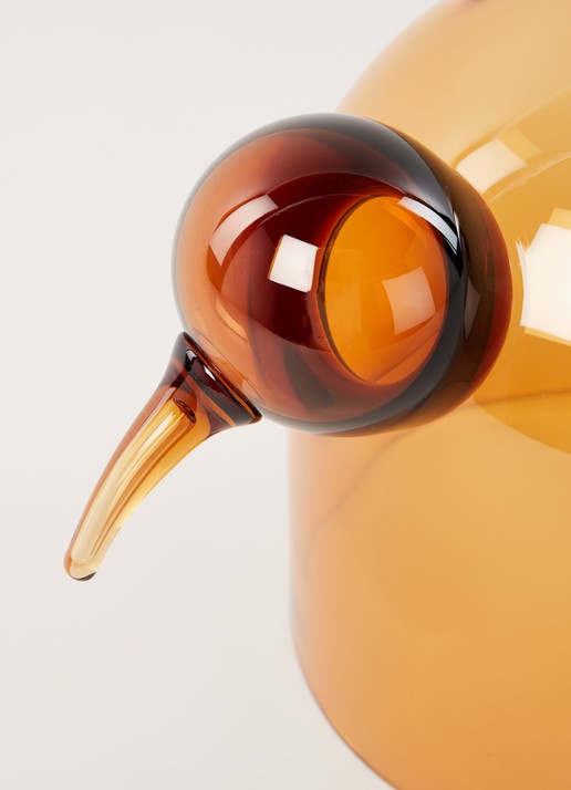 Iittala Anna vogel van glas 21 cm - detail oranje