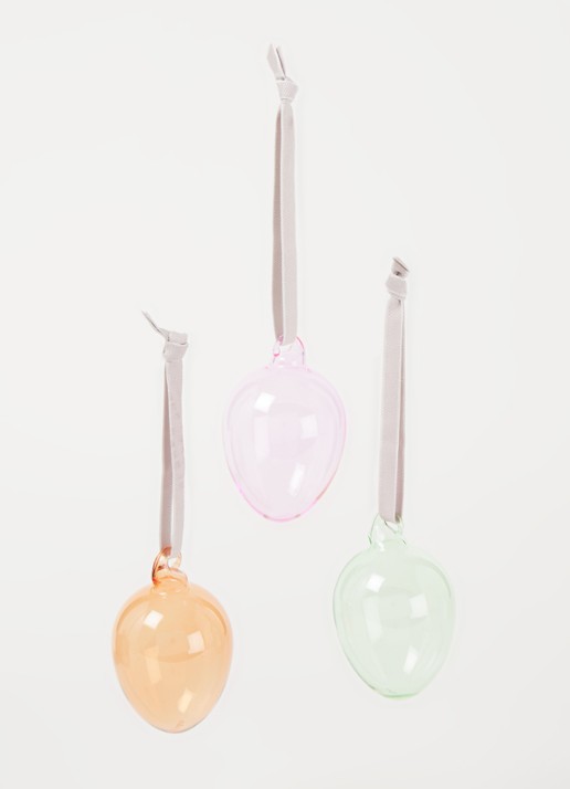 Iittala Glazen ei paasornament 15,5 cm set van 3  - voorkant 3 multicolor