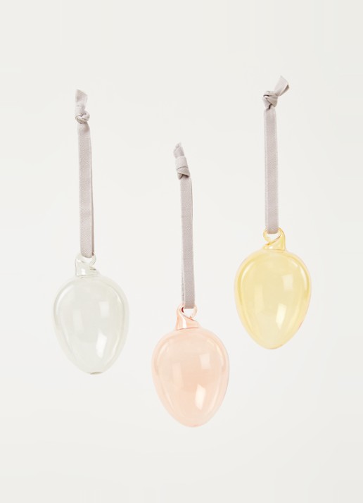 Iittala Lasimunat decoratiehangers 6 cm set van 3 - voorkant 2 multicolor
