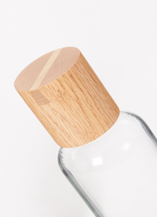 Iittala Meno waterfles eikenhout 50 cl - voorkant 2 transparant