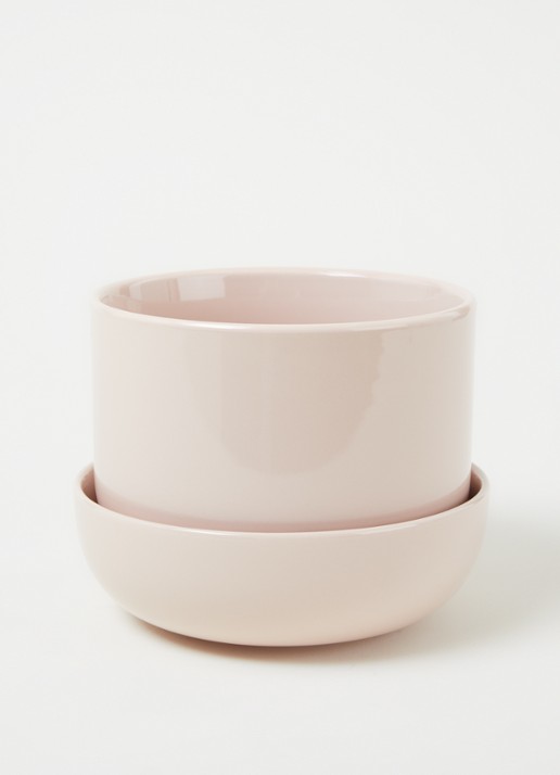 Iittala Nappula bloempot keramiek voor binnen 13 cm - voorkant 3 lichtroze