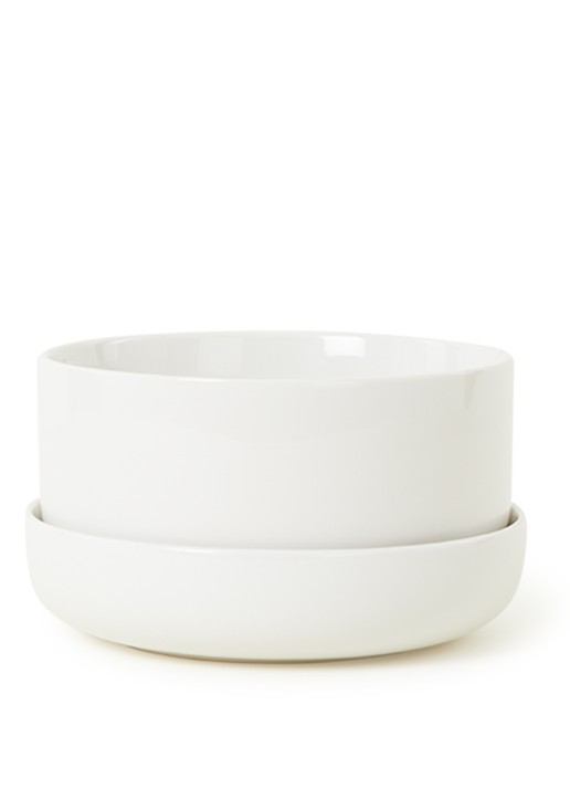 Iittala Nappula bloempot met schotel van porselein voor binnen Ø24 cm