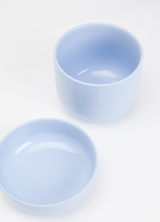 Iittala Nappula bloempot met schotel voor binnen Ø17 cm - voorkant 2 lichtblauw