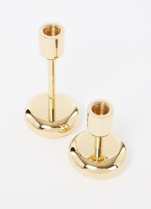 Iittala Nappula candleh. gift set bras - voorkant 2 goud