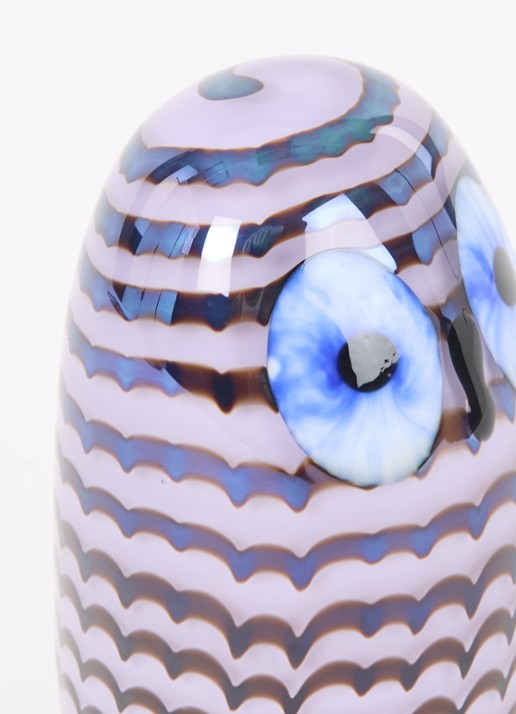 Iittala Owlet vogel van glas 10,5 cm - voorkant 2 lila