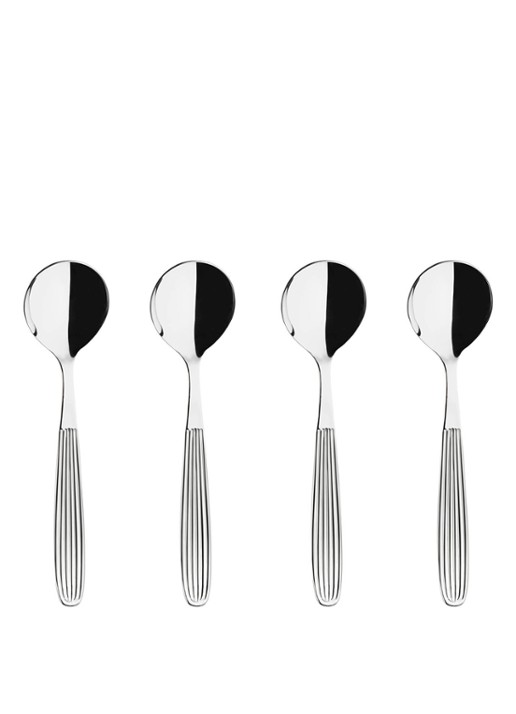 Iittala Scandia koffielepel 4-delig - voorkant zilver