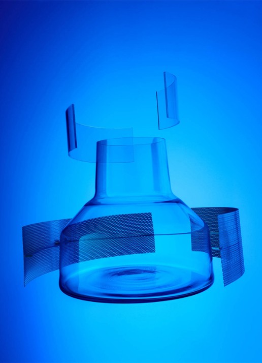 Iittala Solare Low vaas 20 cm - achterkant transparant