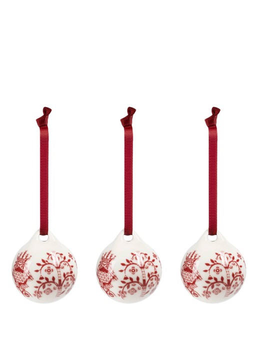 Iittala Taika kerstbal 5 cm set van 3 - voorkant rood