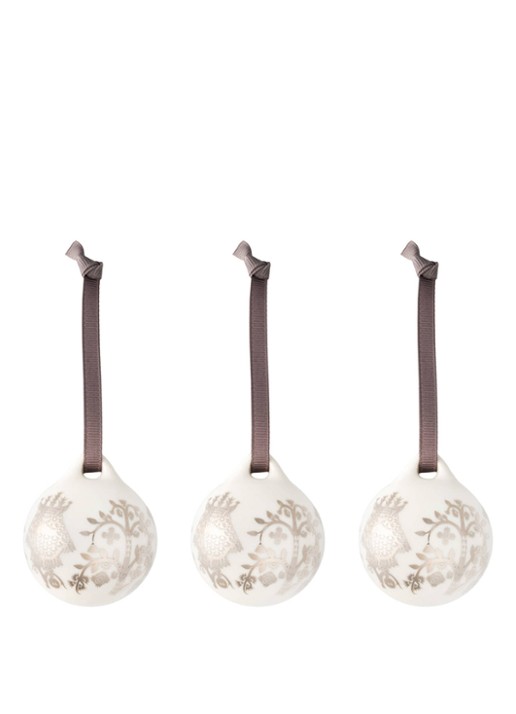Iittala Taika kerstbal 5 cm set van 3 - voorkant zilver