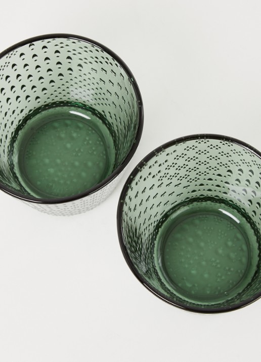 Iittala Tundra drinkglas 29 cl set van 2 - voorkant 2 groen