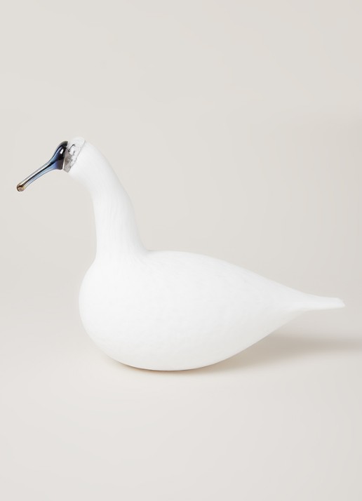 Iittala Zingende Zwaan van glas 28 cm - voorkant 2 wit