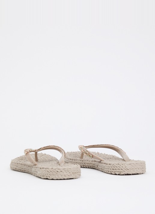Ilse Jacobsen Cheerful slipper met strass - achterkant 5 taupe
